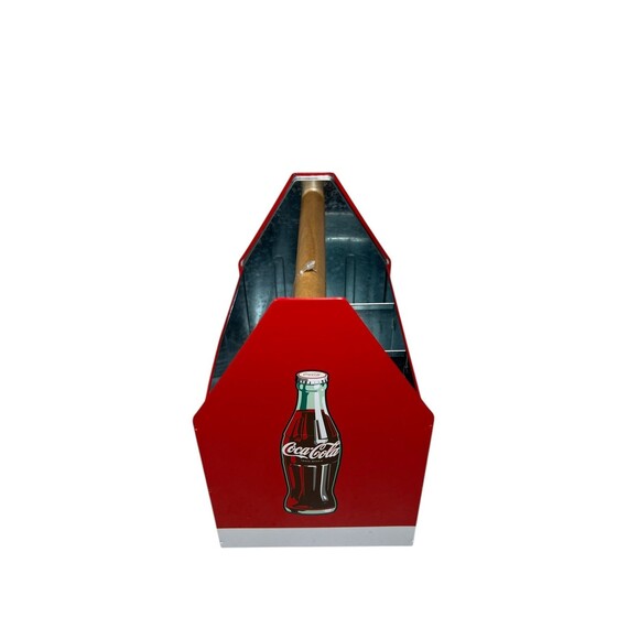 Coca Cola Coke Tin Napkin Utensil Condiment Holder Caddy NEW w/Tags 7.5” Tall - Picture 4 of 16